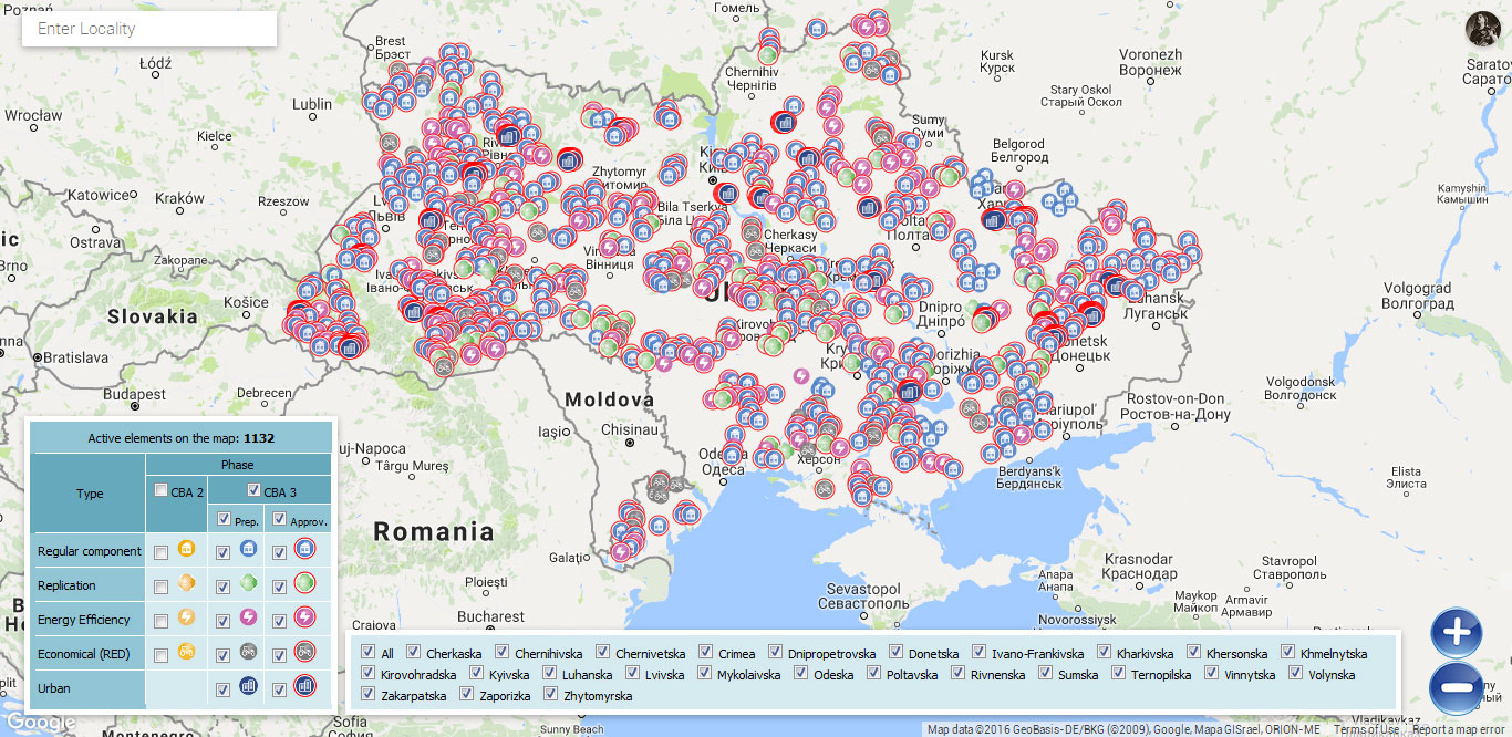 CBA Projects Map