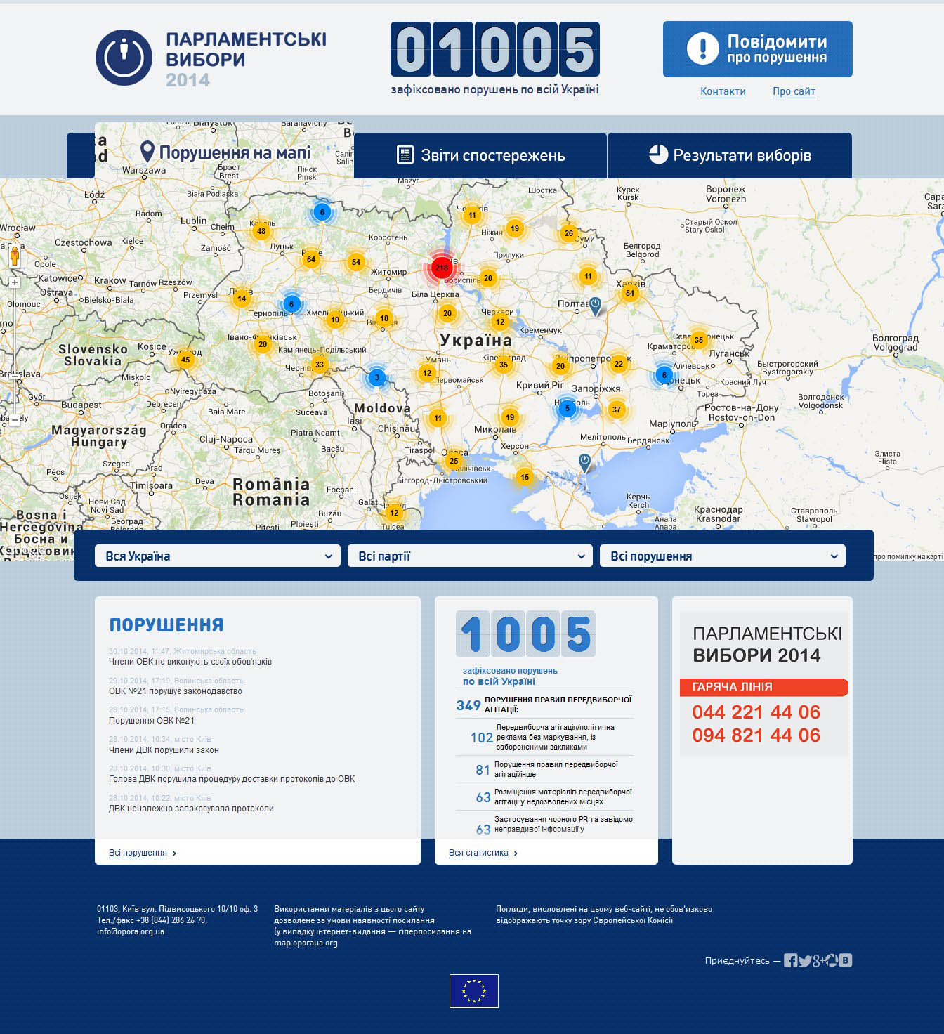 Elections-map in Ukraine